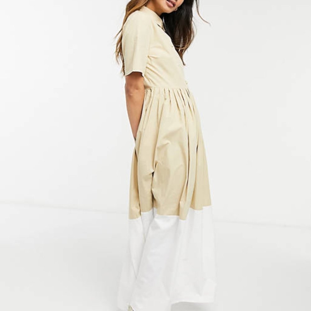 Y.A.S Pepper color block maxi dress in white - Picture 4 of 4